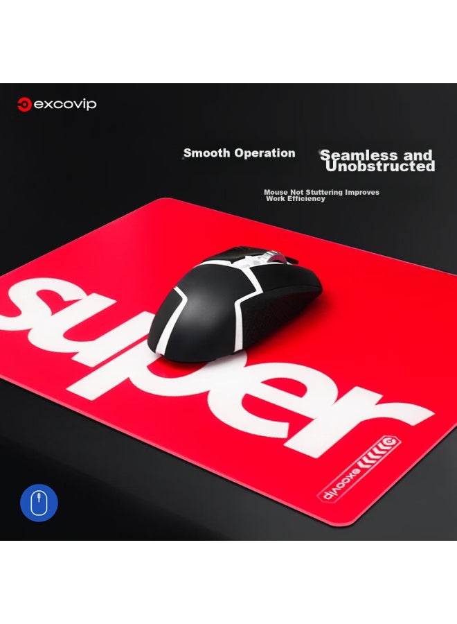 Exco Glass Mouse Pad, Professional Gaming Super Photovoltaic Mouse Pad, Hard Desk Mat, For Computer Office And Laptop, Medium To Large Size, 350*260mm, 0263 - Image 1
