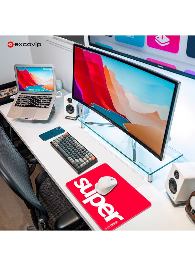 Exco Glass Mouse Pad, Professional Gaming Super Photovoltaic Mouse Pad, Hard Desk Mat, For Computer Office And Laptop, Medium To Large Size, 350*260mm, 0263 - Image 5