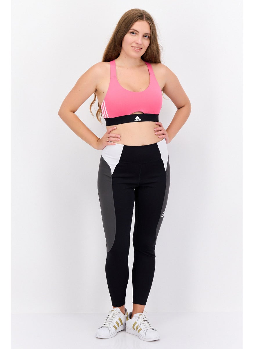 Adidas Women Sportswear Fit Brand Logo Padded Sports Bra, Pink  - Image 4