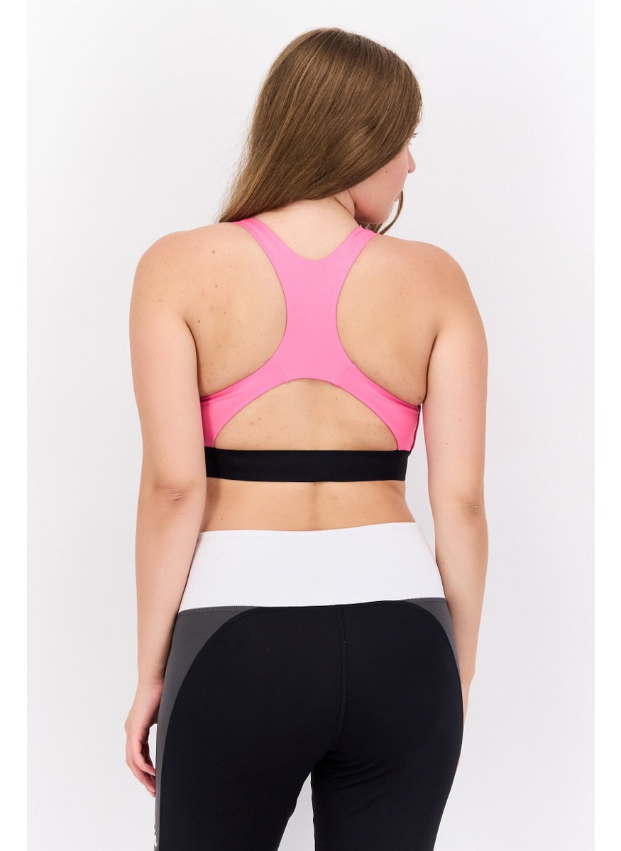 Adidas Women Sportswear Fit Brand Logo Padded Sports Bra, Pink  - Image 3
