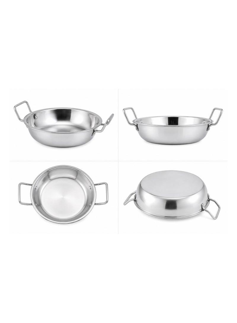 Bisbell 26 cm Stainless Steel Kadai with Dual Handles, Durable Deep Cooking Pan for Frying, Sautéing, Curries, Vegetables & Everyday Cooking - Image 4