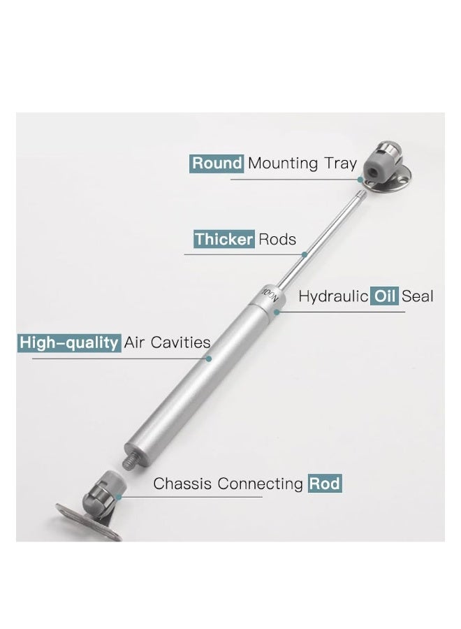 4 Pcs Gas Struts, Gas Spring, 100N Kitchen Door Piston, Furniture Gas Pressure Rod, Lift Up Spring Flap Gas Strut, Wardrobe Hinge, Kitchen Furniture Damping Hinge Arm, Silve  - Image 4