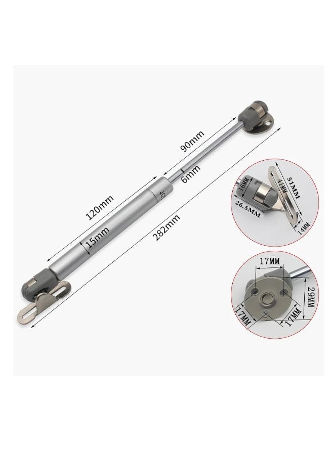 4 Pcs Gas Struts, Gas Spring, 100N Kitchen Door Piston, Furniture Gas Pressure Rod, Lift Up Spring Flap Gas Strut, Wardrobe Hinge, Kitchen Furniture Damping Hinge Arm, Silve  - Image 5