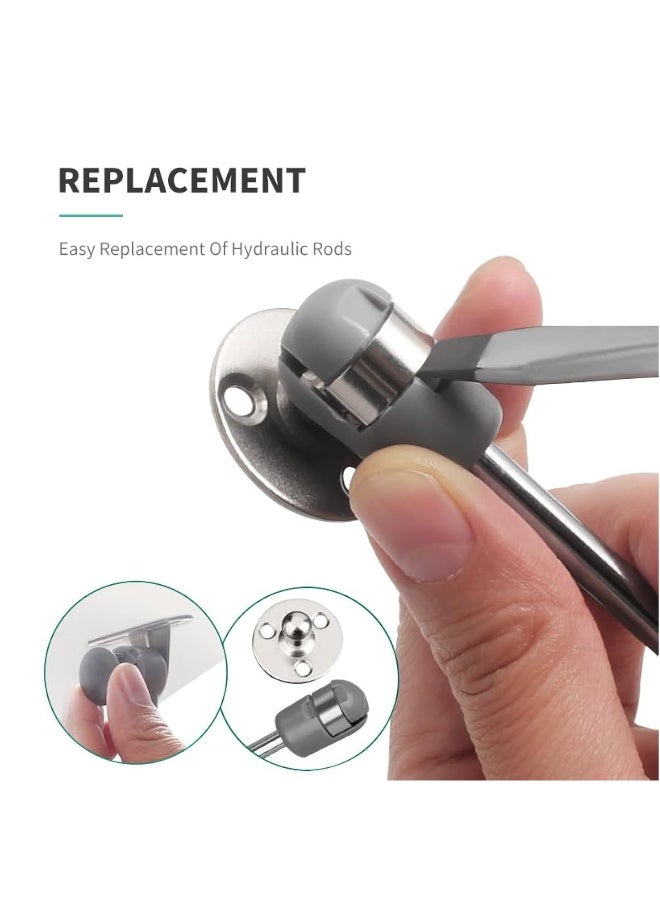 4 Pcs Gas Struts, Gas Spring, 100N Kitchen Door Piston, Furniture Gas Pressure Rod, Lift Up Spring Flap Gas Strut, Wardrobe Hinge, Kitchen Furniture Damping Hinge Arm, Silve  - Image 3