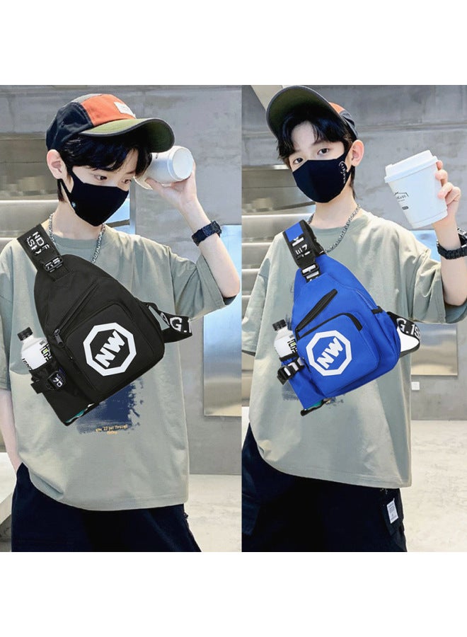 حقيبة صدر عصرية للأولاد والبنات على الطراز الغربي للأطفال حقيبة كتف ساعي البريد للأطفال حقيبة زجاجات مياه خفيفة للسفر بالجملة-اللون: أحمر وردي - Image 2