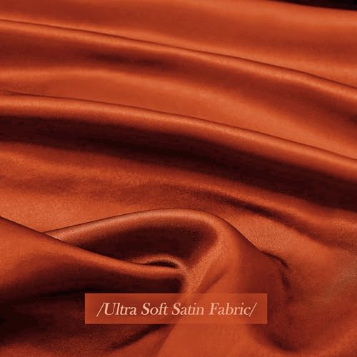 Ersmak Satin Pillowcase Queen Set of 2, 20" x 30" Ultra Soft & Silky Satin Pillow Cases for Hair and Skin, Wrinkle Fade Resistant Pillow Covers with Envelope Closure (Rust Orange) - Image 5