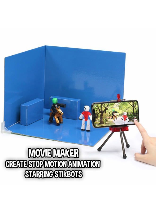 Stikbot Zanimation Studio With Pet - Includes 2 Stikbots, 1 Horse Stikbot, 1 Phone Stand And 1 Reversible Backdrop - In Eco-Friendly Packaging - Image 5