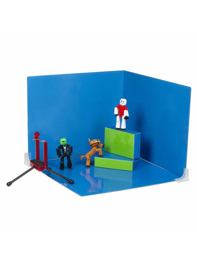 Stikbot Zanimation Studio With Pet - Includes 2 Stikbots, 1 Horse Stikbot, 1 Phone Stand And 1 Reversible Backdrop - In Eco-Friendly Packaging - Image 1