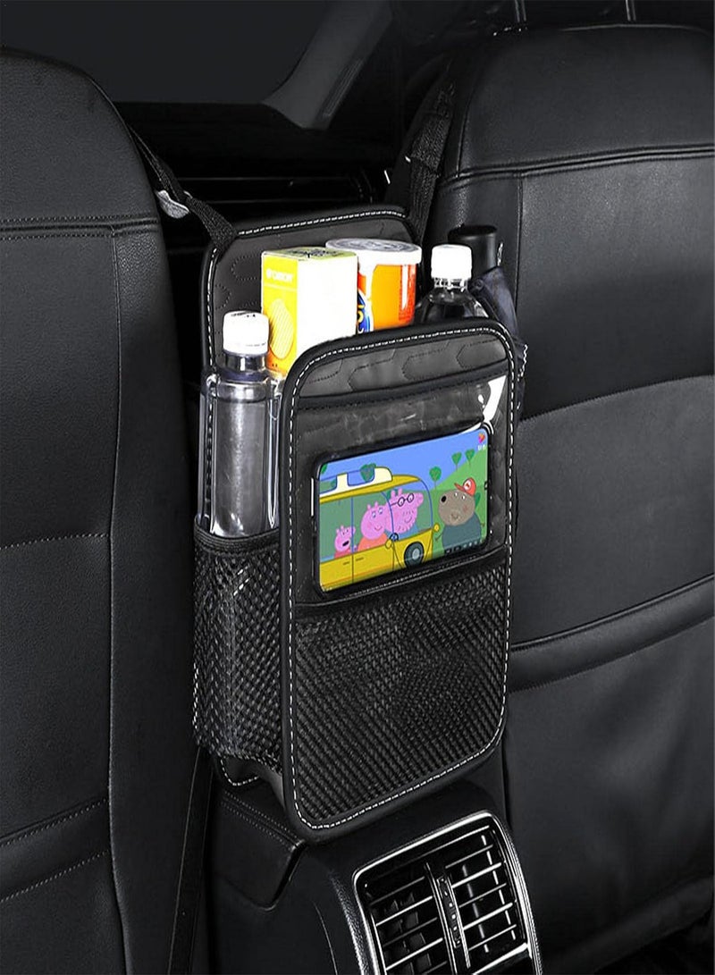 GGOOT Car Wallet Holder Between Seats Car Bag Organiser with Multiple Pockets, Car Organiser and Storage with Tissue Box Front, Back, Side  - Image 3