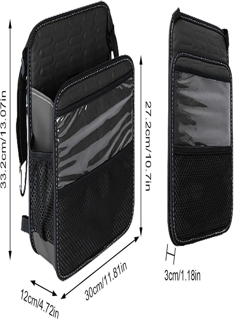 GGOOT Car Wallet Holder Between Seats Car Bag Organiser with Multiple Pockets, Car Organiser and Storage with Tissue Box Front, Back, Side  - Image 4