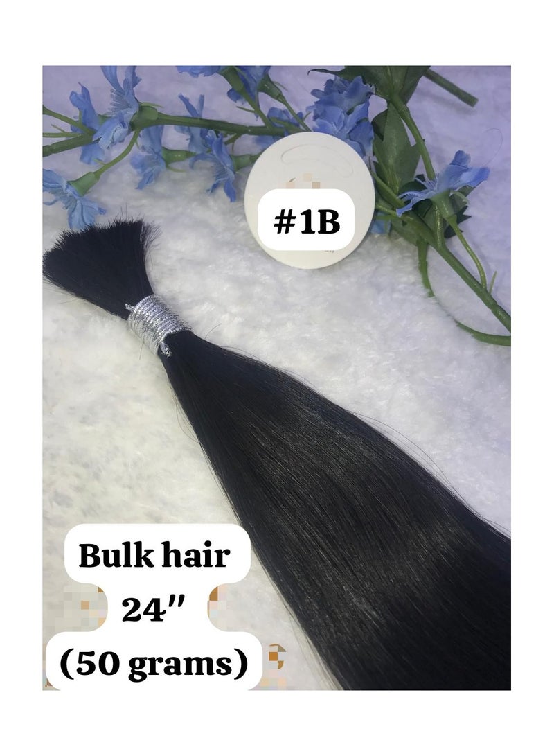 إستيل شعر بشري مفرود بكميات كبيرة للضفائر 100% وصلات شعر ريمي بشري لون طبيعي 1b - Image 2