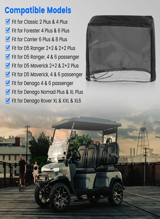 HPEVA Transparent Waterproof Touchscreen Cover Compatible with Evolution & Denago Golf Carts - Fits Classic 2/4 Plus, Forester 4/6 Plus,Carrier 6/8 Plus, D5 Ranger/Maverick (2+2/4/6 Passenger), Nomad/Rover - Image 2