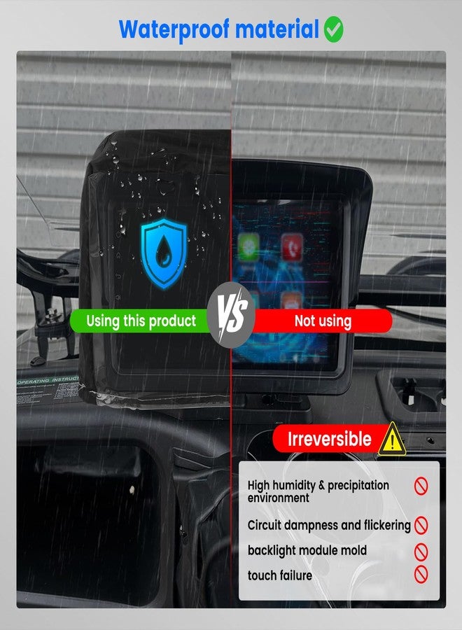 HPEVA Transparent Waterproof Touchscreen Cover Compatible with Evolution & Denago Golf Carts - Fits Classic 2/4 Plus, Forester 4/6 Plus,Carrier 6/8 Plus, D5 Ranger/Maverick (2+2/4/6 Passenger), Nomad/Rover - Image 5