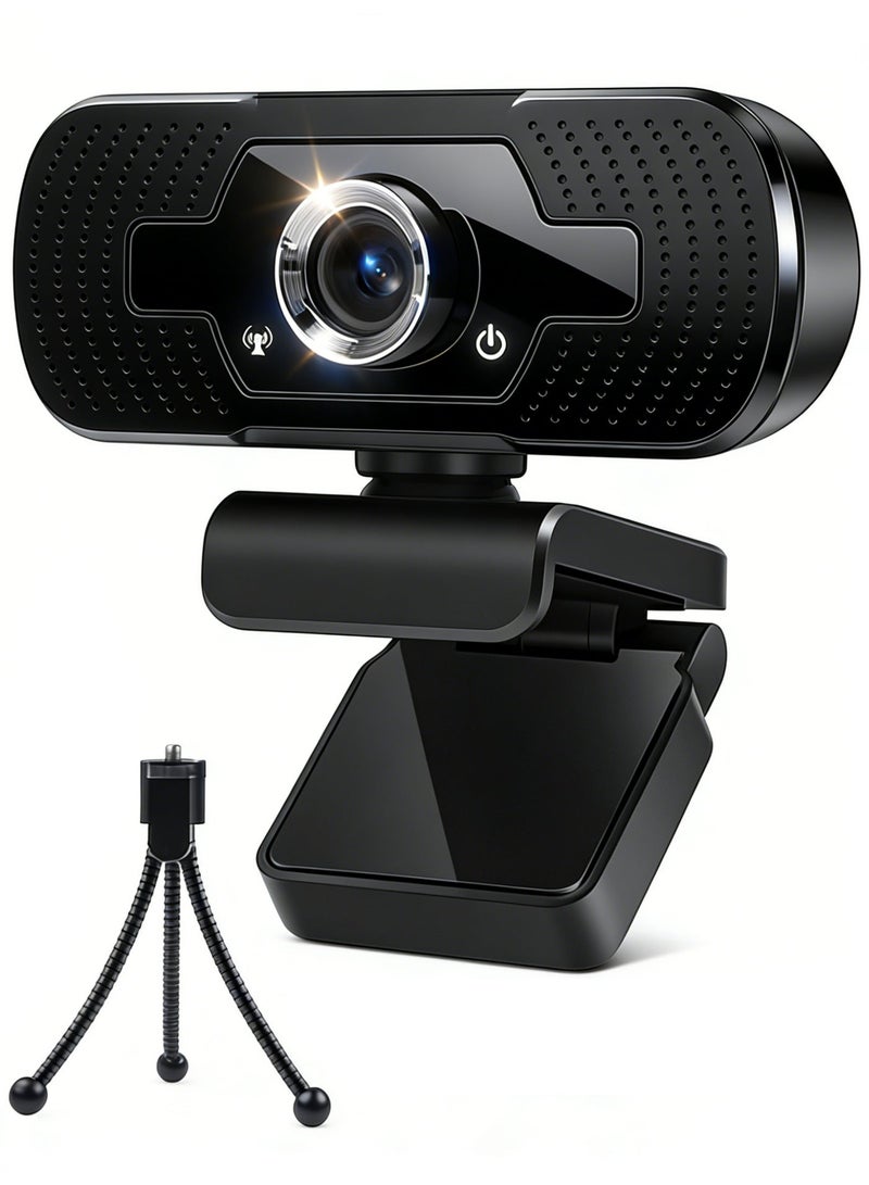 BOAE 1080P Full HD Webcam with Dual Microphones, 30 FPS USB Streaming Camera, 360° Rotation, 110° Wide Angle for Video Calls, Conference, Laptop, Desktop, Home and Office Use - Image 1