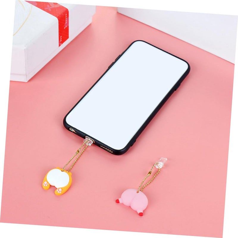 2PCS Dustproof Charging Port Cover Protector Decorative Pendant Plug Charm - Image 4