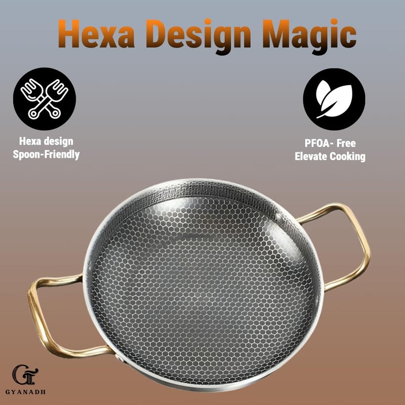 Gyanadh Honeycomb Coating NonStick Pan Seafood Frying Pan Hong Style 26 cm Diameter Versatile Honeycomb Nonstick - Image 3