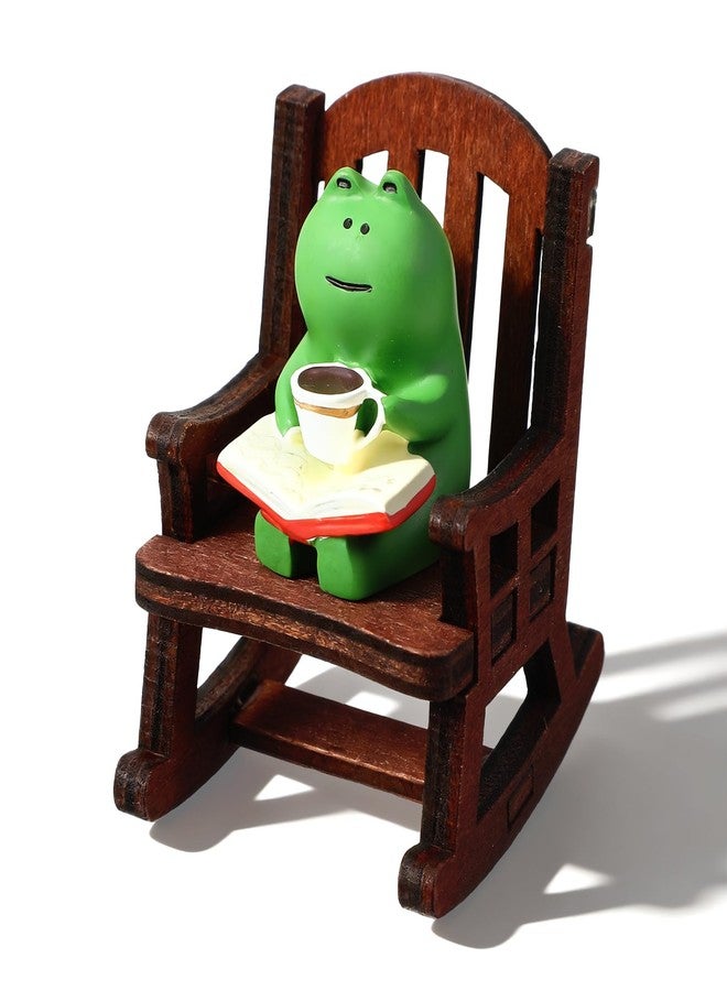 HaiFafafaing Mini Frog Figurine with Small Sofa, Cute Frog Desk Figurines for Office Home Decor, Funny Animal Statues Gifts Ornaments Lovers - Image 1