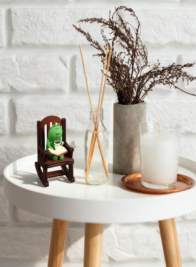 HaiFafafaing Mini Frog Figurine with Small Sofa, Cute Frog Desk Figurines for Office Home Decor, Funny Animal Statues Gifts Ornaments Lovers - Image 5