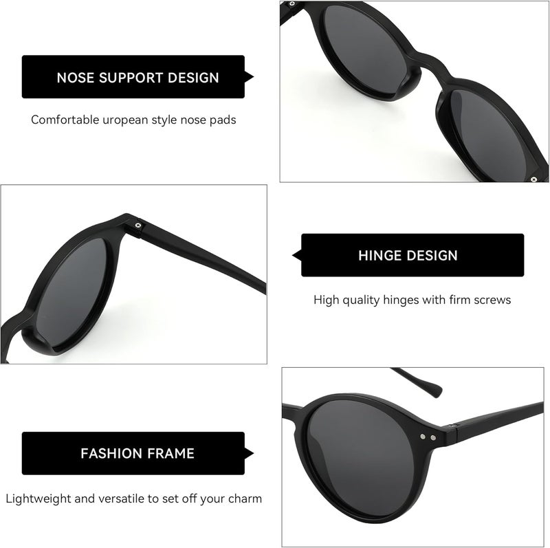 ZENOTTIC Polarized Round Sunglasses, Stylish Small Sunglasses for Men and Women Retro Classic, Multi-Style Selection - Image 5