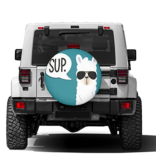 Foruidea Funny Llama Spare Tire Cover DustProof Wheel Tire Cover Fit Trailer RV SUV and Many Vehicle 14 Inch - Image 3