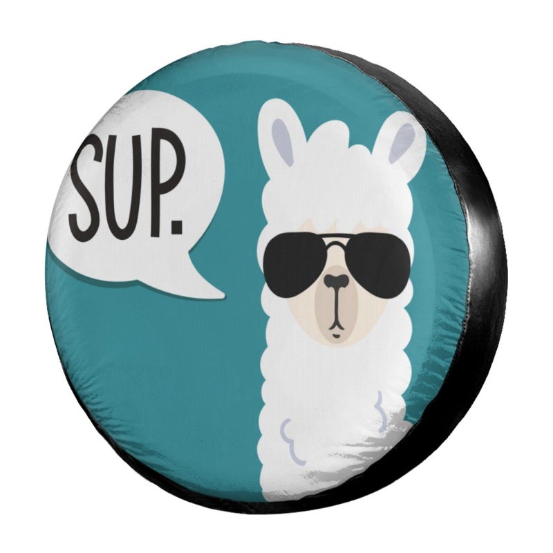 Foruidea Funny Llama Spare Tire Cover DustProof Wheel Tire Cover Fit Trailer RV SUV and Many Vehicle 14 Inch - Image 2