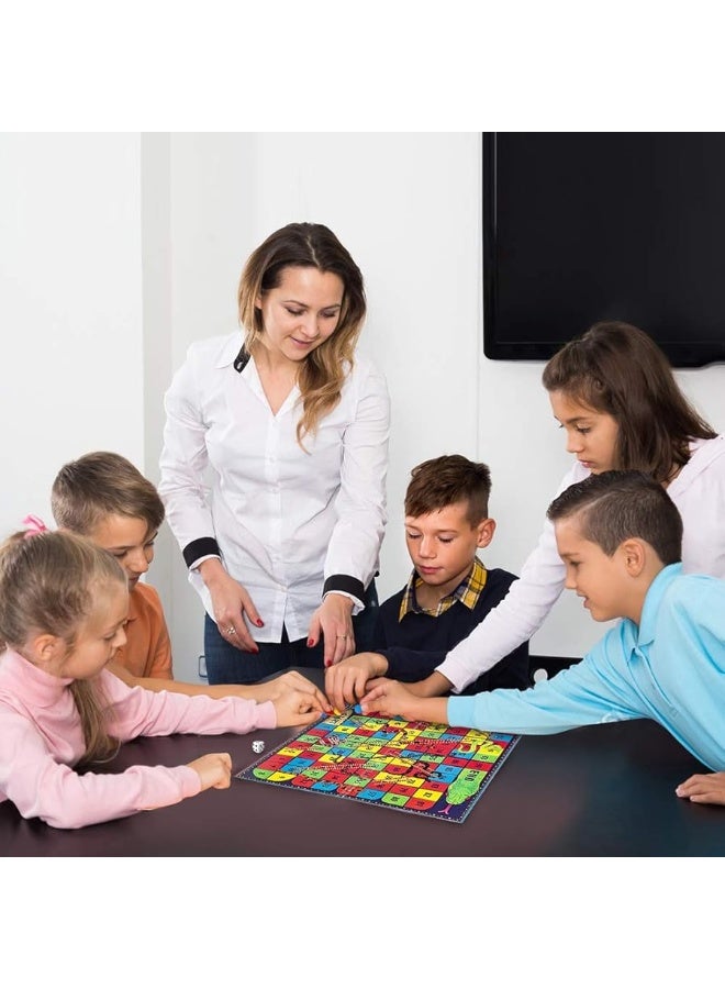 Gamie Snakes and Ladders Board Game for Kids, Complete Set with Board, 6 Pegs, and Dice, Classic Fun for Family Game Night and Classroom, Best Birthday Gift Idea for Boys and Girls - Image 3