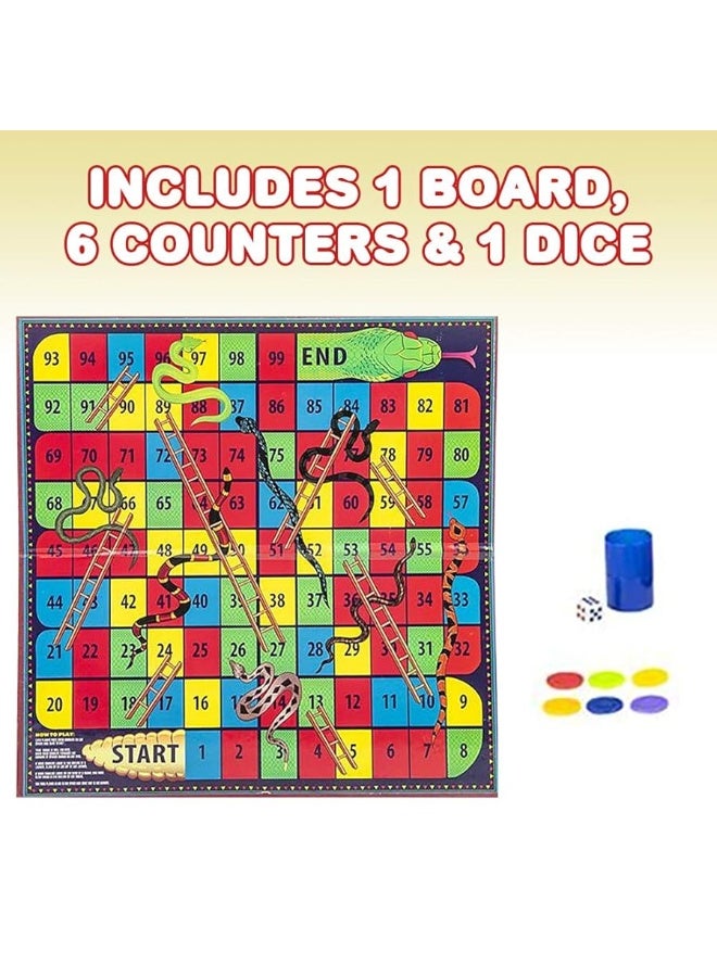 Gamie Snakes and Ladders Board Game for Kids, Complete Set with Board, 6 Pegs, and Dice, Classic Fun for Family Game Night and Classroom, Best Birthday Gift Idea for Boys and Girls - Image 5