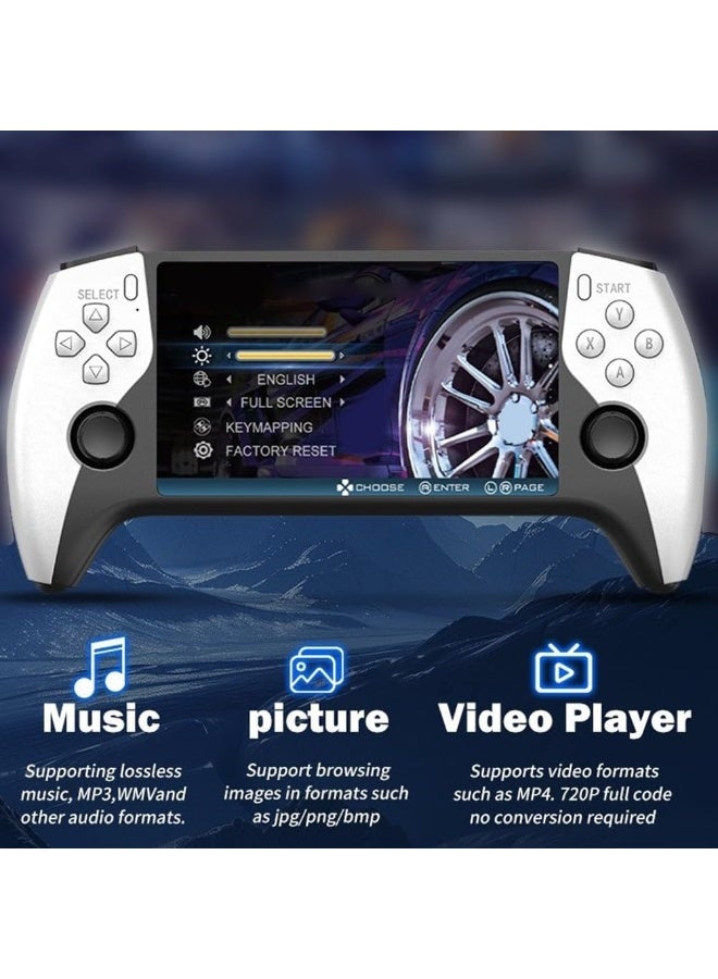 SF3500 Retro Handheld Game Console, 5.5-Inch IPS Screen, Dual-Core 1.2GHz, 2GB For RAM, 64GB TF Card, 14+ Emulators, TV Output, 20000+ Games, White(sf3500 64g) - Image 2