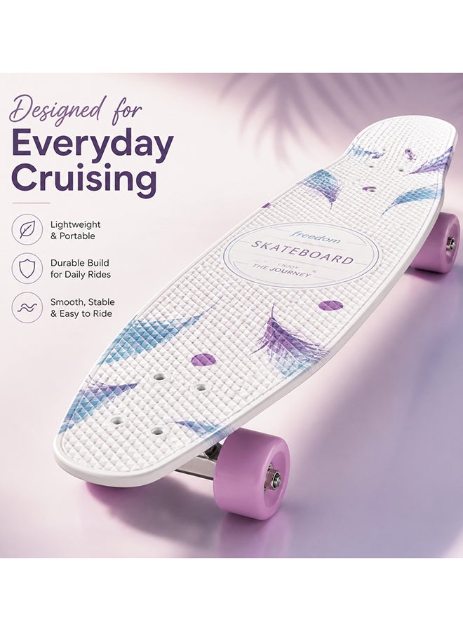 DEXO 27.5” Complete Cruiser Skateboard – 7-Ply Maple Deck with Double Kick, ABEC-5 Bearings & Urethane Wheels for Kids, Teens & Adults - Image 5