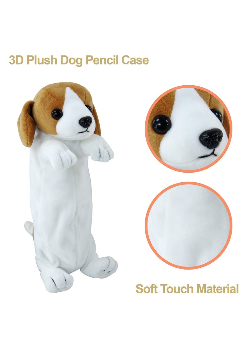 SUNSAR 3D Plush Dog Pencil Case Pouch Cartoon Storage Pen Bag Box,Beagle - Image 4