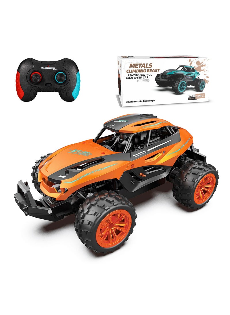 Swift Remote Control Car, Rechargeable RC Monster Car Toy, 15MPH High Speed 2.4Ghz 4WD Racing Drift RC Cars, Climbing Beast Fast Powerful Off-Road Electric Rock Crawler Gift for Adults & Kids, Orange  - Image 1
