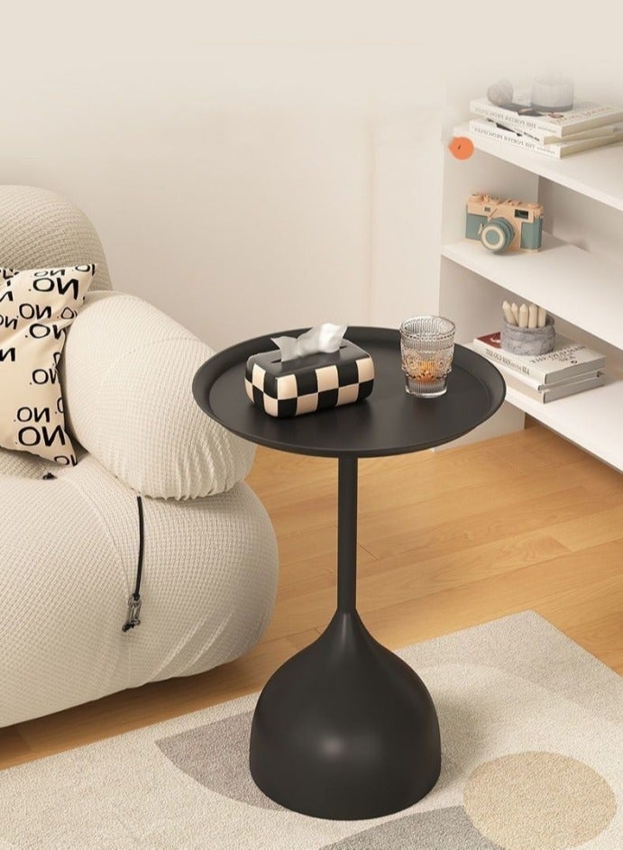 حصريا طاولة قهوة، طاولة مستديرة بتصميم بسيط، طاولة قهوة موفرة للمساحة، مناسبة لغرفة المعيشة وغرفة النوم والمكتب 40x40x60 سم - Image 5