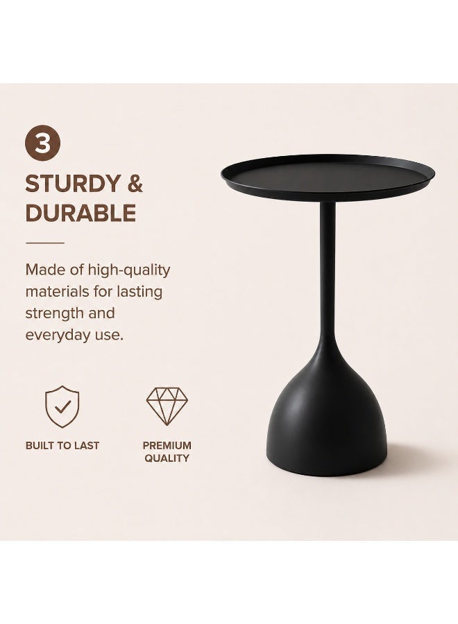EXCLIFE Sofa side table, simple small coffee table, bedside round table, coffee table, suitable for living room, bedroom, office - Image 5