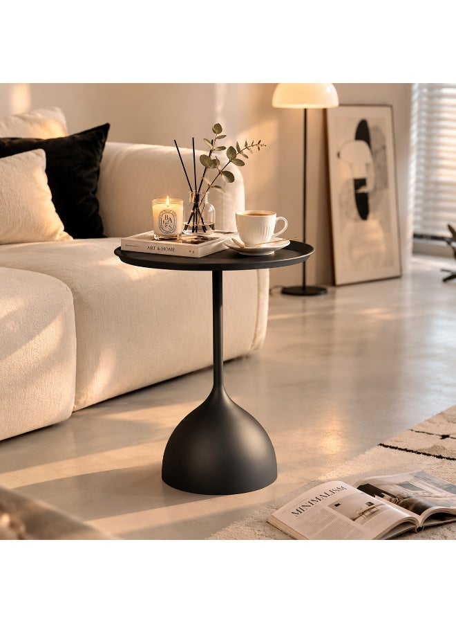 EXCLIFE Sofa side table, simple small coffee table, bedside round table, coffee table, suitable for living room, bedroom, office - Image 2