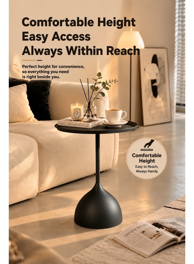 EXCLIFE Sofa side table, simple small coffee table, bedside round table, coffee table, suitable for living room, bedroom, office - Image 4
