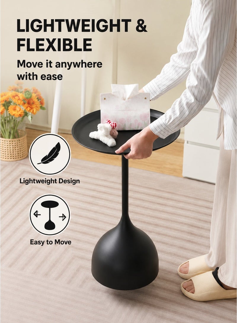 EXCLIFE Sofa side table, simple small coffee table, bedside round table, coffee table, suitable for living room, bedroom, office - Image 5