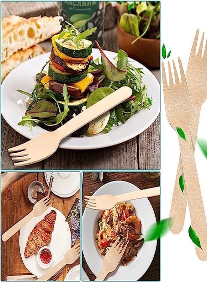 ARMAN SPOONS Disposable Wooden Forks, Natural Birch Wood Cutlery for Parties and Events 140 mm Long (5.5 inch) (6.3 INCH, 50, Piece) - Image 3