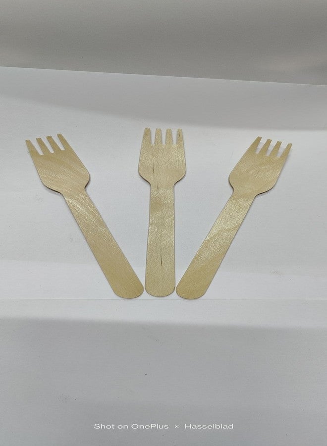 ARMAN SPOONS Disposable Wooden Forks, Natural Birch Wood Cutlery for Parties and Events 140 mm Long (5.5 inch) (6.3 INCH, 50, Piece) - Image 4