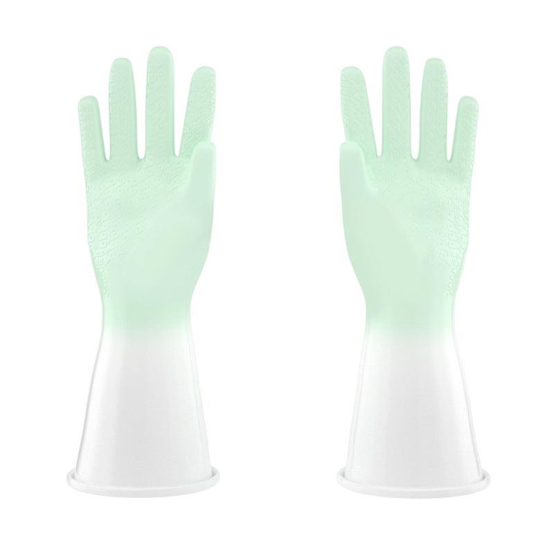 Laundry Dishwashing Glove Pairs Green [two-color]] Green [two-color]]
