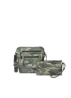 Baggallini Womens Escape Crossbody With Rfid Phone Wristlet Olive Camo One Size Us  - Image 1