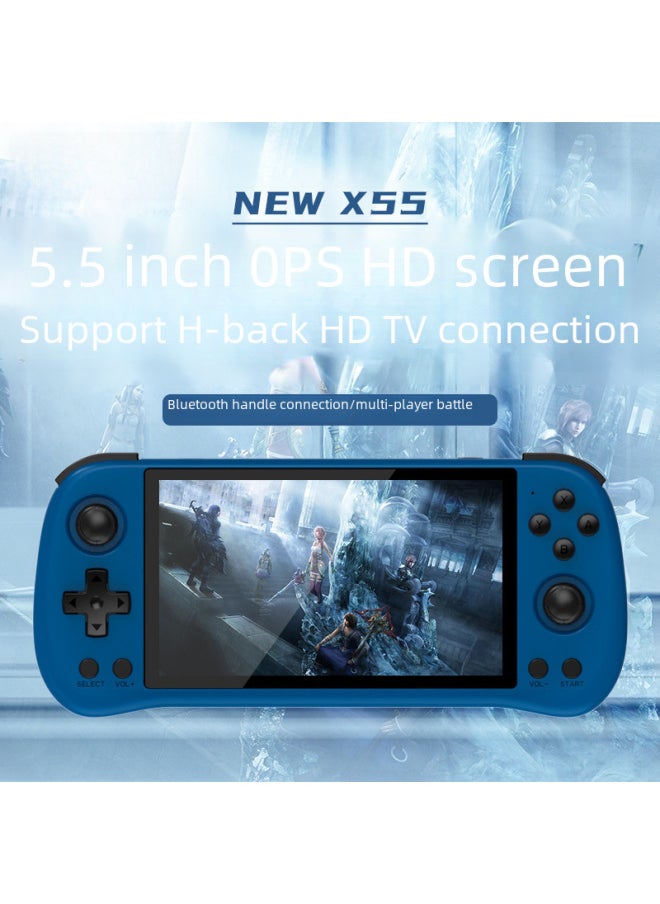 Generic - Powkiddy X55 Portable 5.5-inch Open Source Handheld Console Street Fighter Ps1 Emulator High Definition Gaming Machine-Product Color:x55 No Card, No System, No Machine-Model:Black - Image 1