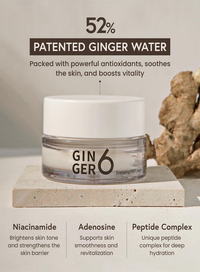 GINGER6 PEPTI Cream for Face - Hydrating and Firming Formula with 52% Ginger Water, Niacinamide, and Adenosine, Overnight Korean Skincare, 1.69 fl oz. - Image 4