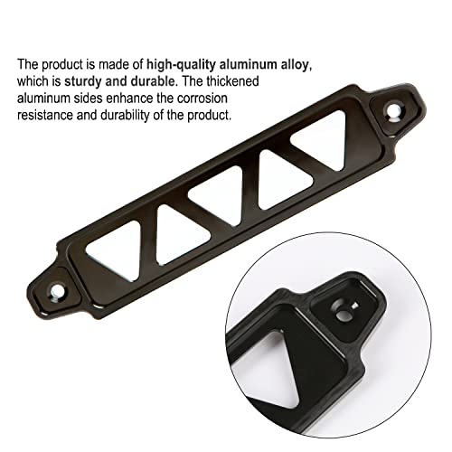 Young Dance Battery Hold Down Bracket, Aluminum Alloy Battery Tie Down Bracket, Battery Tray for Car Battery Mount Bracket Hold Lock Accessories, Car Battery Lock Down- with 10inches J Bolts (Black) - Image 5