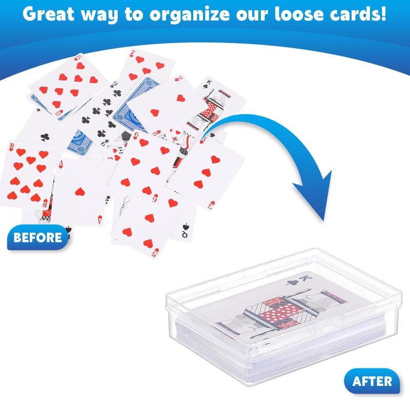 Vicenpal Playing Card Box Clear Plastic Playing Card Deck Case Snap Closed Holder Storage Organizer for Bank Business Trading Poker Gaming (60 Pcs,Raised Snap,3.86 x 2.91 x 0.94 Inch) - Image 4
