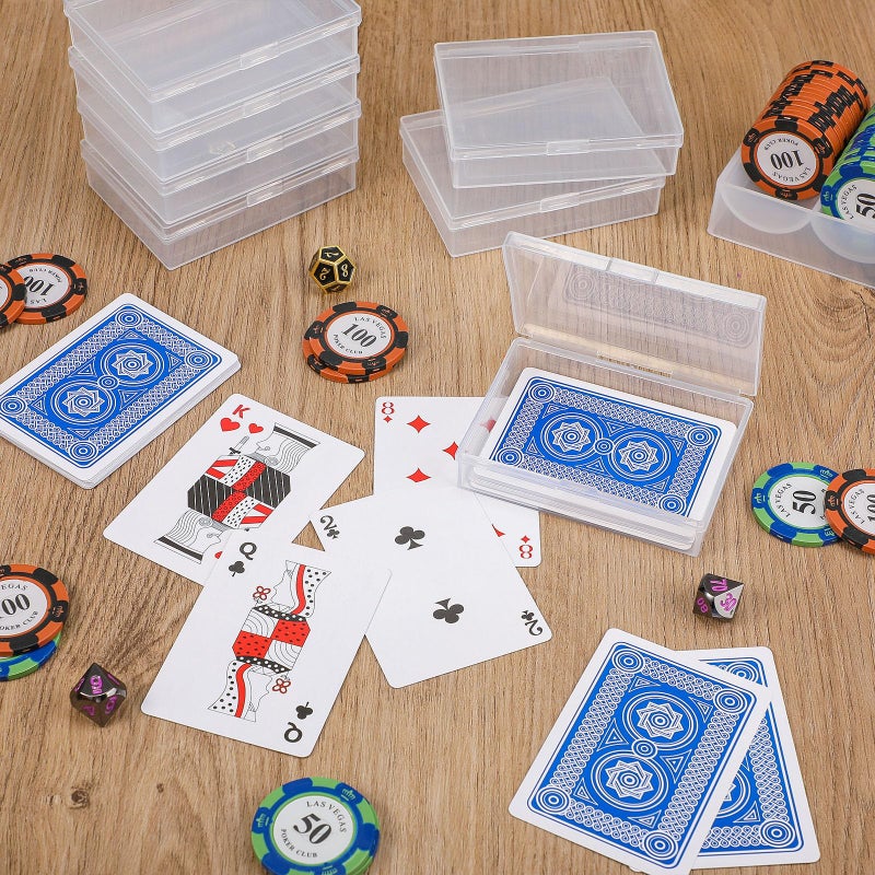 Vicenpal Playing Card Box Clear Plastic Playing Card Deck Case Snap Closed Holder Storage Organizer for Bank Business Trading Poker Gaming (60 Pcs,Raised Snap,3.86 x 2.91 x 0.94 Inch) - Image 5