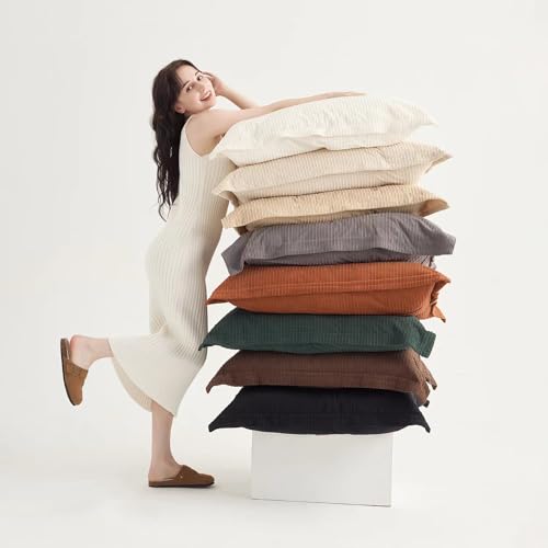 COCO TOP Extra Large Vintage Style Pillow Covers 26x26inch- Set of 3, Elegant Black, White & Grey | Soft Corduroy | Machine Washable | Perfect for Oversized Couch, Bed & Retro Home Decor - Image 5