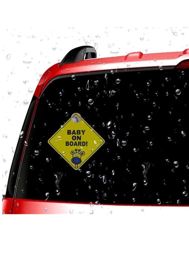 روبيك علامة تحذير سلامة للأطفال على اللوح مع كوب شفط للأطفال للنافذة الخلفية للسيارة ، حزمة من 2 - Image 3