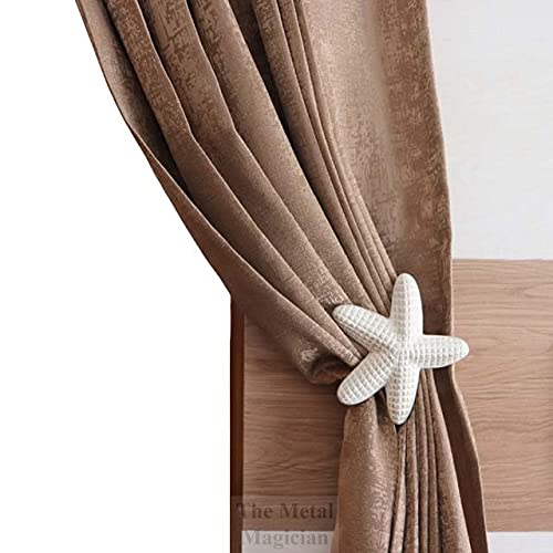 The Metal Magician The Metal Magician Metal Nautical Starfish Curtain Holdback  Curtain Holder for Home Bedroom  Office Starfish Set of 2 