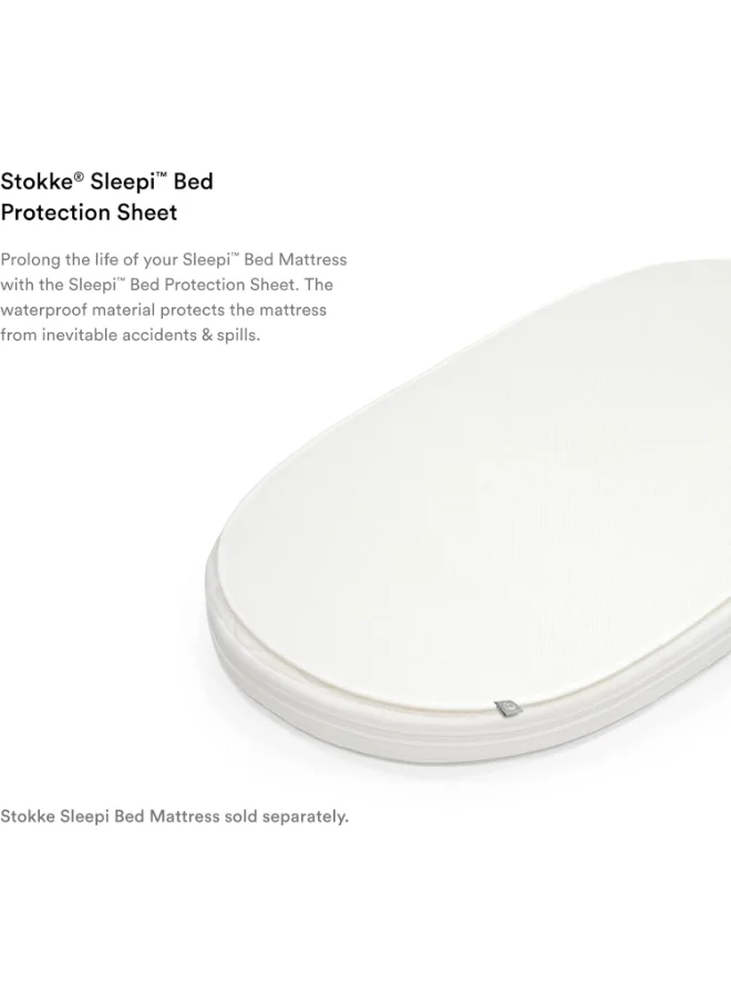 STOKKE Sleepi Protection Sheet, White Protects Mattress Against Accidents And Spills Compatible With The Oval Sleepi Mattress Exterior Made of Breathable 3D Mesh Machine Washable