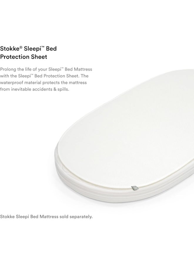 STOKKE - Sleepi Protection Sheet, White Protects Mattress Against Accidents And Spills Compatible With The Oval Sleepi Mattress Exterior Made of Breathable 3D Mesh Machine Washable - Image 1